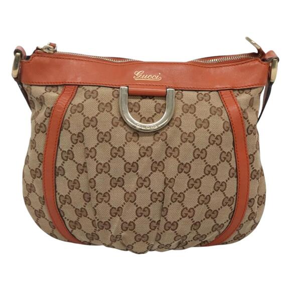 GUCCI GG Canvas Shoulder Bag Beige Gold - Picture 2 of 16
